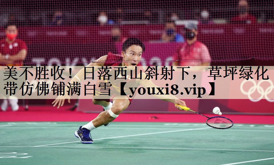 美不勝收！日落西山斜射下，草坪綠化帶仿佛鋪滿白雪